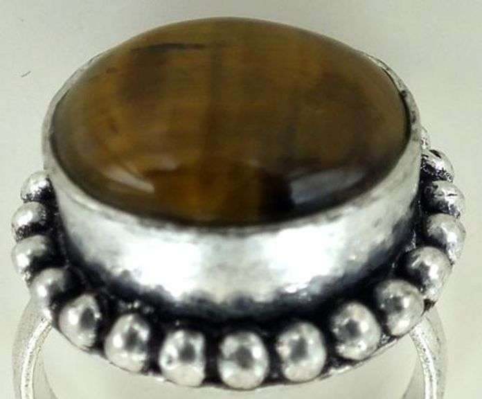 Silver and Natural Stone Ring