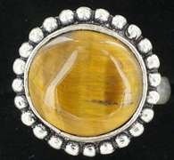 Silver and Natural Stone Ring