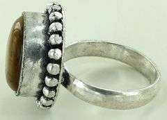 Silver and Natural Stone Ring