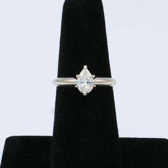 Delicate Pear Shaped Diamond Solitaire Ring
