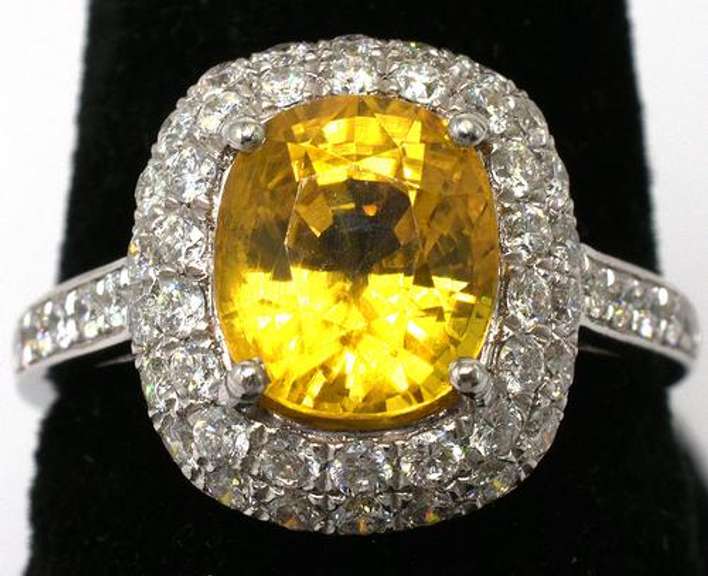 Sapphire & Diamond Ring, Platinum