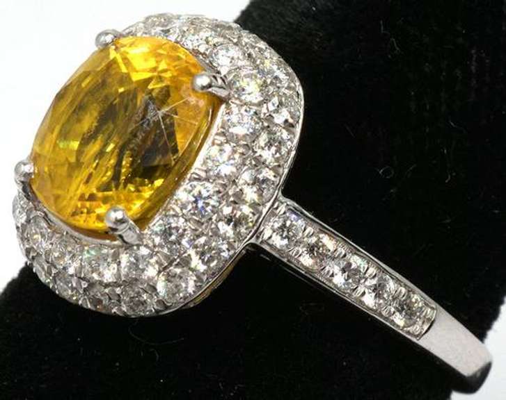 Sapphire & Diamond Ring, Platinum