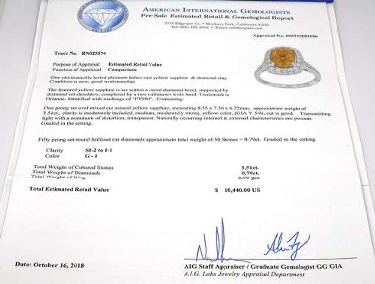 Sapphire & Diamond Ring, Platinum