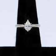 Delicate Pear Shaped Diamond Solitaire Ring