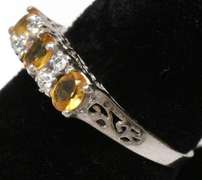 Citrine & CZ Sterling Silver Ring