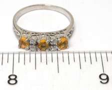 Citrine & CZ Sterling Silver Ring