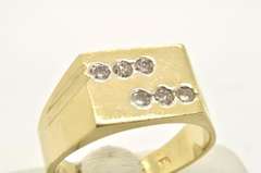 MENS 14 KT YELLOW GOLD DIAMOND RING