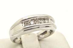 MENS 14 KT WHITE GOLD DIAMOND BAND