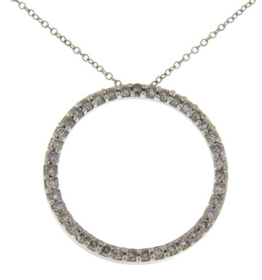 Gorgeous 14kt WG Diamond Open Circle Necklace