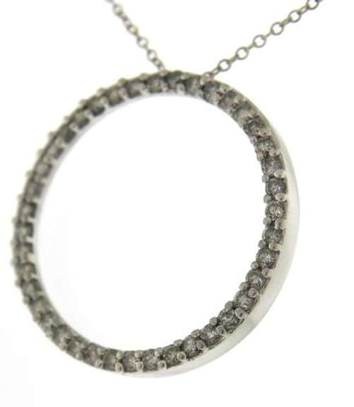 Gorgeous 14kt WG Diamond Open Circle Necklace