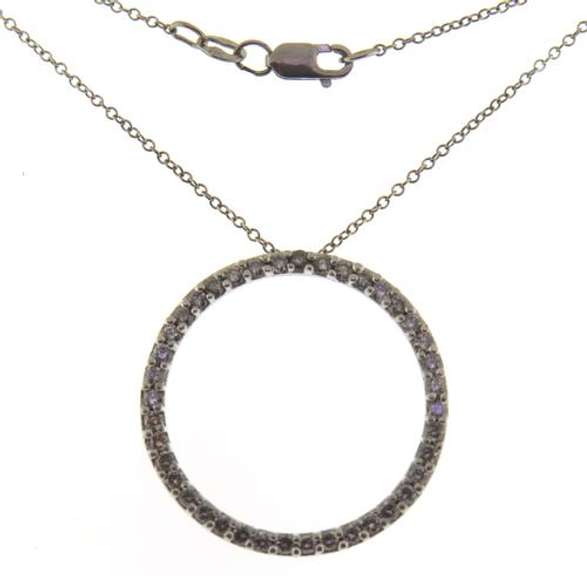 Gorgeous 14kt WG Diamond Open Circle Necklace