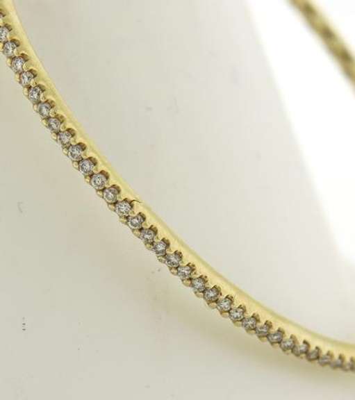 Memorable Yellow Gold Diamond Hinged Bangle Bracelet
