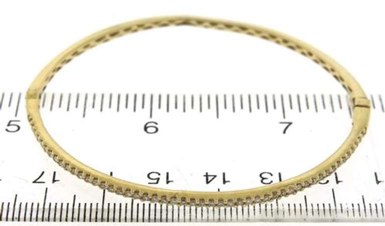 Memorable Yellow Gold Diamond Hinged Bangle Bracelet