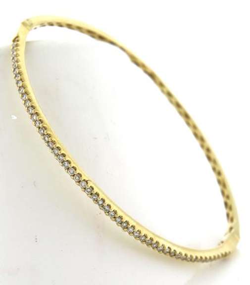 Memorable Yellow Gold Diamond Hinged Bangle Bracelet