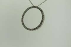 Gorgeous 14kt WG Diamond Open Circle Necklace