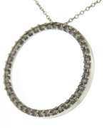 Gorgeous 14kt WG Diamond Open Circle Necklace