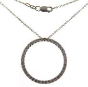 Gorgeous 14kt WG Diamond Open Circle Necklace