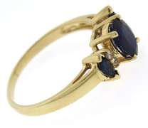 Pretty Blue Sapphire Diamond Accent Ring