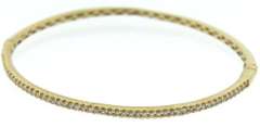Memorable Yellow Gold Diamond Hinged Bangle Bracelet