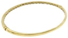 Memorable Yellow Gold Diamond Hinged Bangle Bracelet