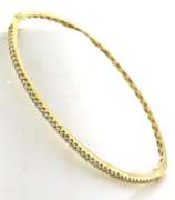 Memorable Yellow Gold Diamond Hinged Bangle Bracelet