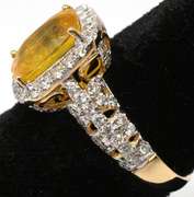 Yellow Sapphire & Diamond Ring in 14KT Yellow Gold