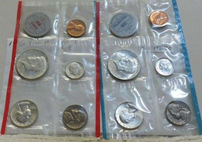 1964 Uncirculated Mint Set, Silver, both P and D coins