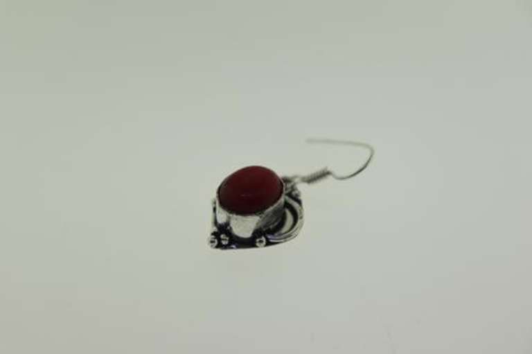 Silvertone Gemstone Dangle Earrings