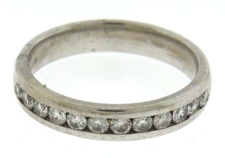 Modern & Sleek 14kt WG Channel Set Diamond Band