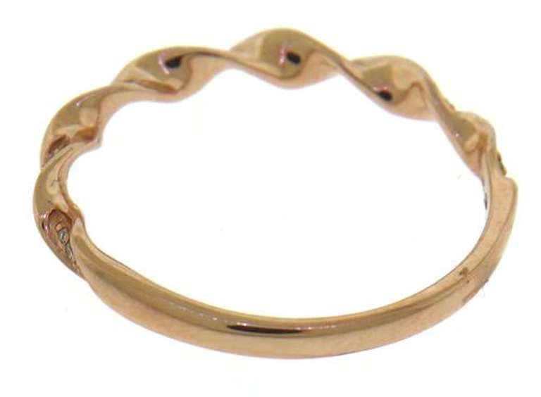 Delicate Stackable 14kt RG Diamond Wave Ring