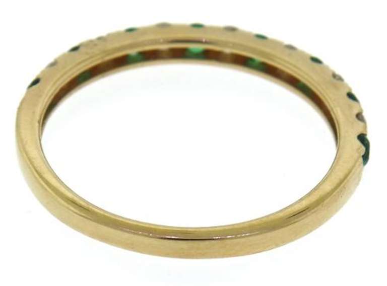 Charming Yellow Gold Diamond and Emerald Band