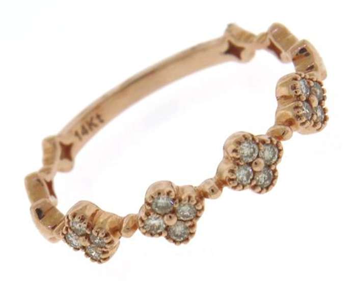 Increbile Diamond Milgrain Set Clover Cluster Ring