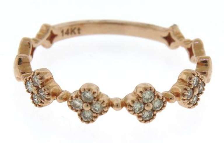 Increbile Diamond Milgrain Set Clover Cluster Ring