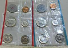 1964 Uncirculated Mint Set, Silver, both P and D coins