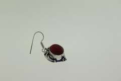 Silvertone Gemstone Dangle Earrings