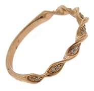 Delicate Stackable 14kt RG Diamond Wave Ring