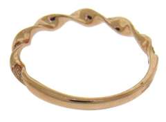 Delicate Stackable 14kt RG Diamond Wave Ring