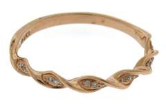Delicate Stackable 14kt RG Diamond Wave Ring