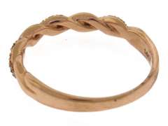Stylish 14kt RG Twisted Diamond Ring