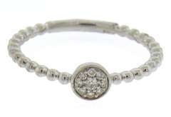 Exciting White Gold Diamond Pave Circle Ring