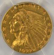 Very Choice BU 1929 $2.50 Indian Gold Piece. PCGS MS63