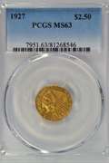 Stunning Choice BU 1927 $2.50 Indian Gold. PCGS MS63
