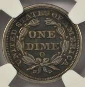 Great 1857-O Liberty Seated Dime. NGC AU Details