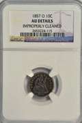 Great 1857-O Liberty Seated Dime. NGC AU Details