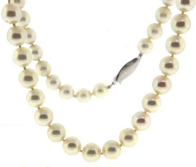 Iridescent 14kt WG Fresh Water 29" Opera Pearl Necklace
