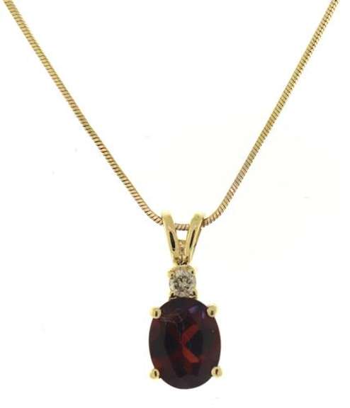 Gorgeous 14kt YG Garnet and Diamond Necklace