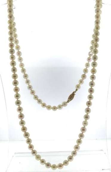 Gorgeous & Layerable 14kt WG White Pearl 6-6.5m Necklace