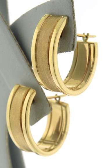 Simple Satin & High Polished J Hoop Earrings