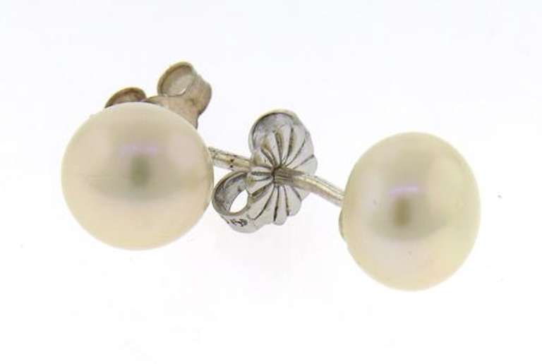 Dainty 925 Sterling Silver Pearl Stud Earrings
