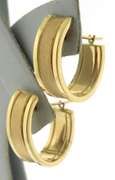 Simple Satin & High Polished J Hoop Earrings